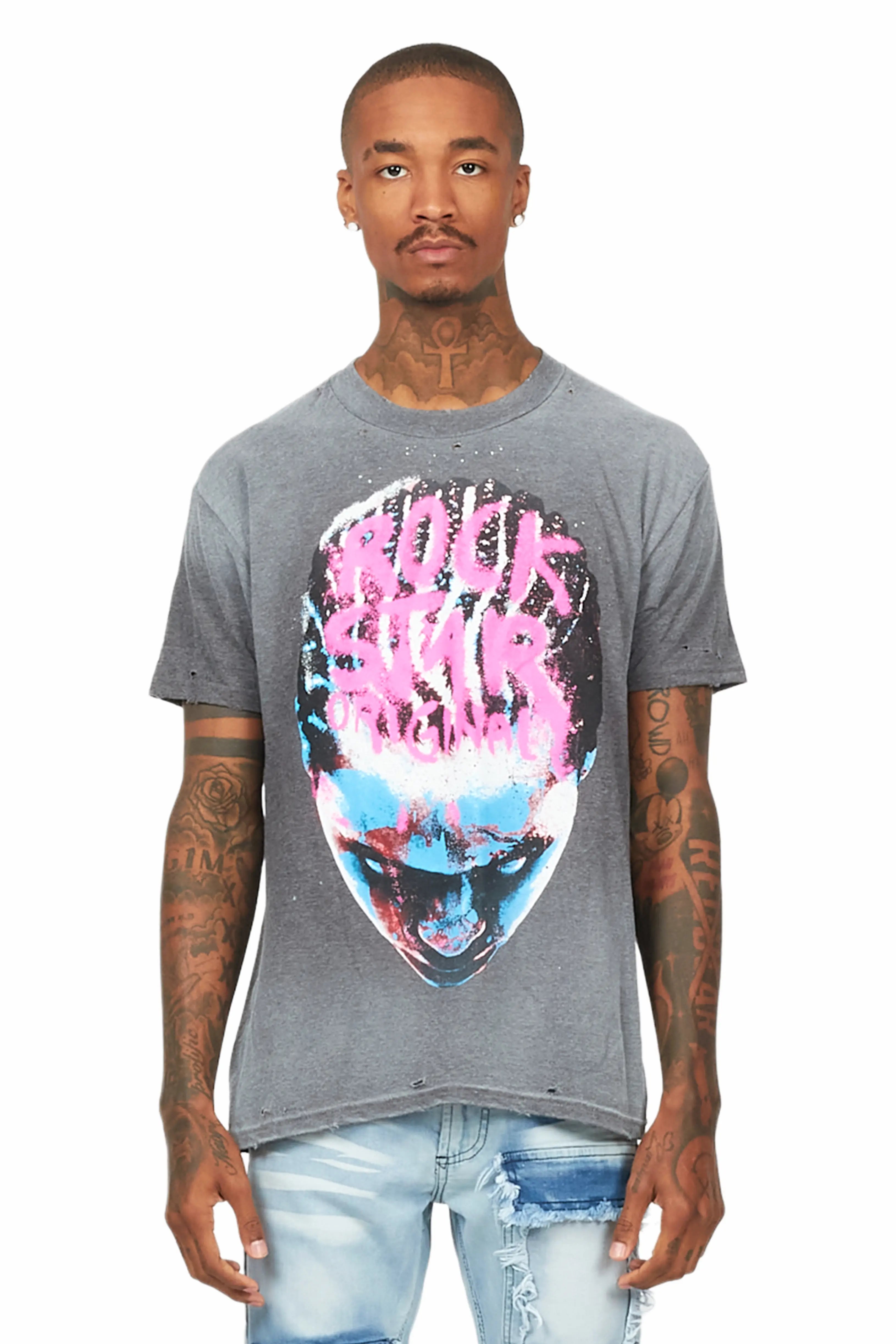 Rafe Heather Charcoal Graphic T-Shirt