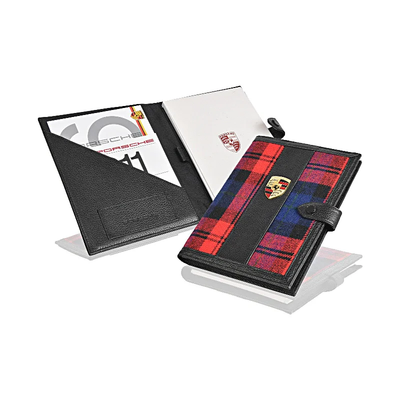 Porsche Classic Document Folder - Tartan Red