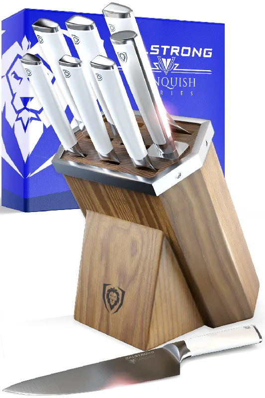 8-Piece Knife Block Set | White Handle | Vanquish Series | NSF Certified | Dalstrong ©