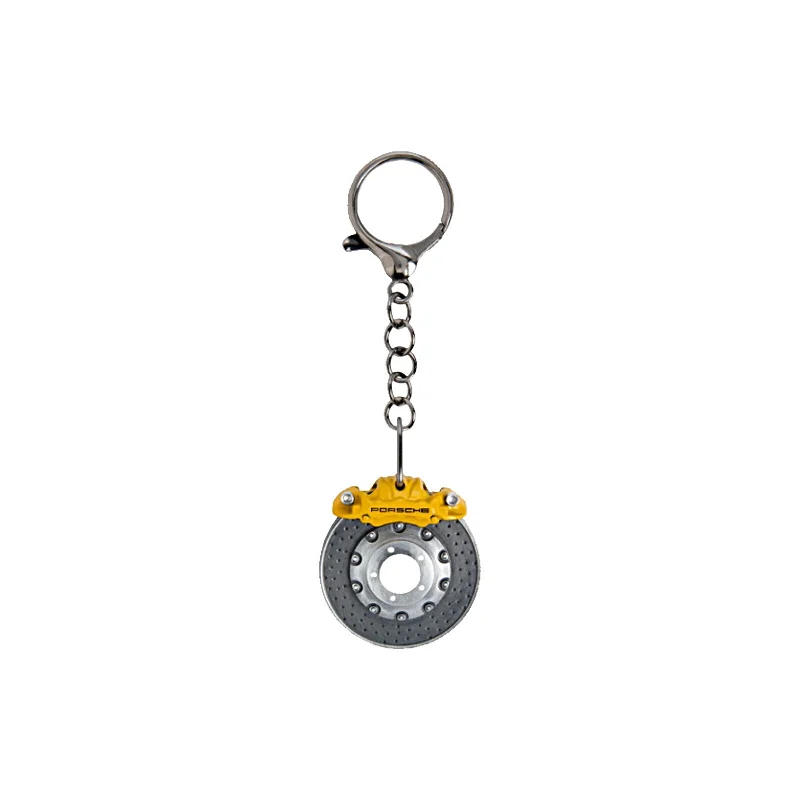 Porsche Brake Disc Caliper Keychain - Yellow