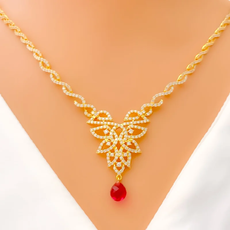 Mesmerizing Modish Fancy Diamond + 18k Gold Necklace Set