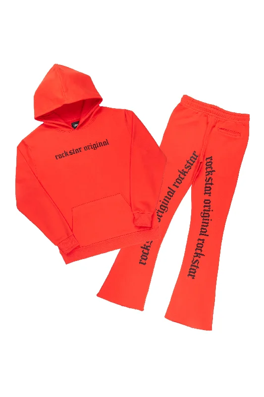 Shinswa Red Oversized Hoodie/Flare Trackset