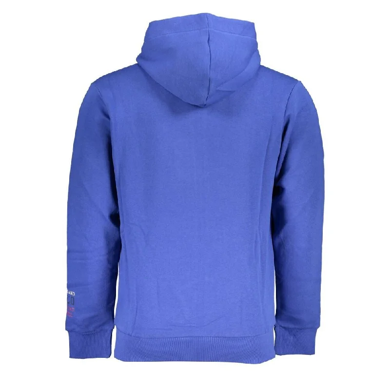 U.S. Grand Polo Chic Blue Hooded Fleece Sweatshirt with Men's Embroidery