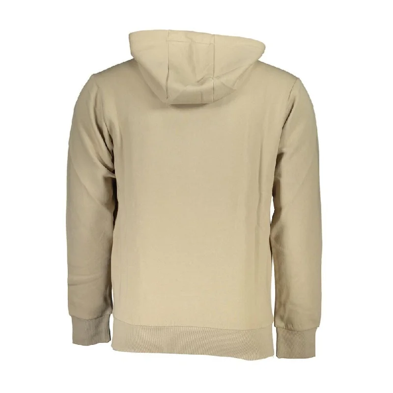 U.S. Grand Polo Chic Beige Hooded Zip Men's Sweater