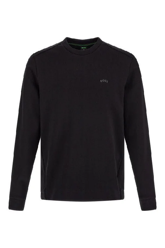 Hugo Boss Elegant Black Cotton Round Neck Men's Sweatshirt