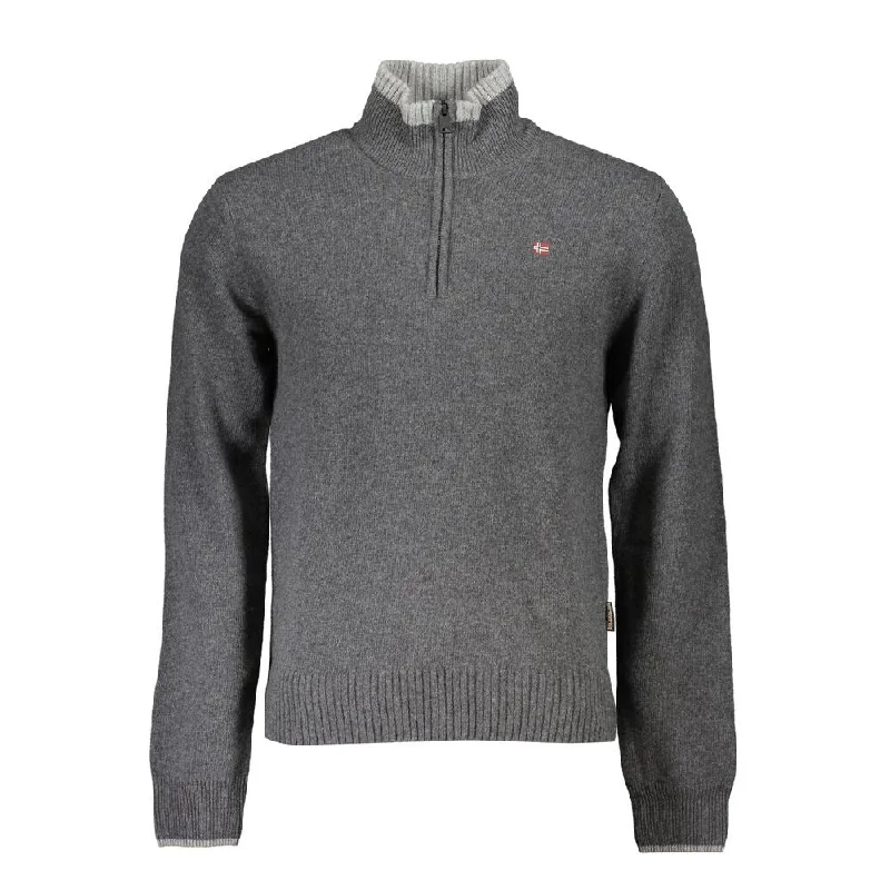 Napapijri Gray Fabric Men Men's Sweater