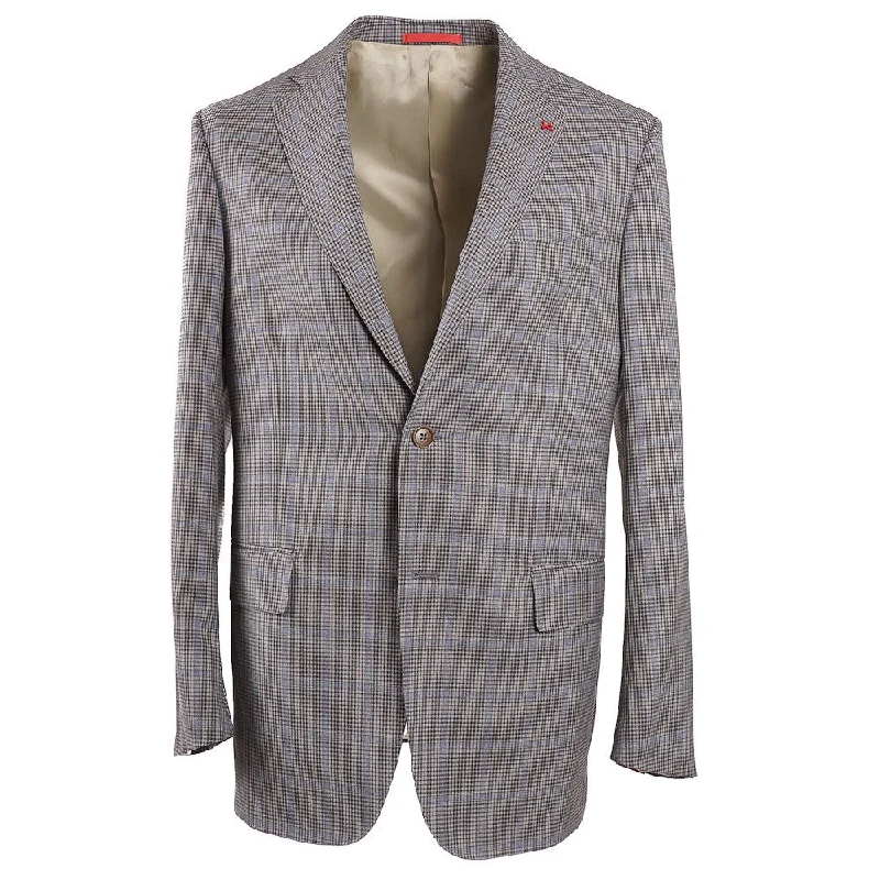 Isaia Layered Check Wool Sport Coat