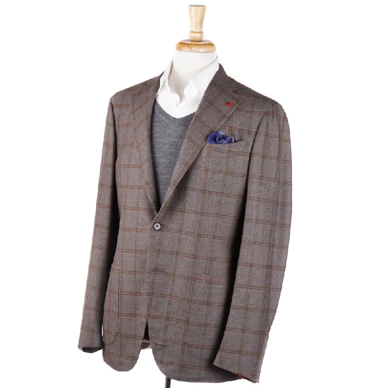 Isaia 'Tenero' Slim-Fit Brown Check Sport Coat