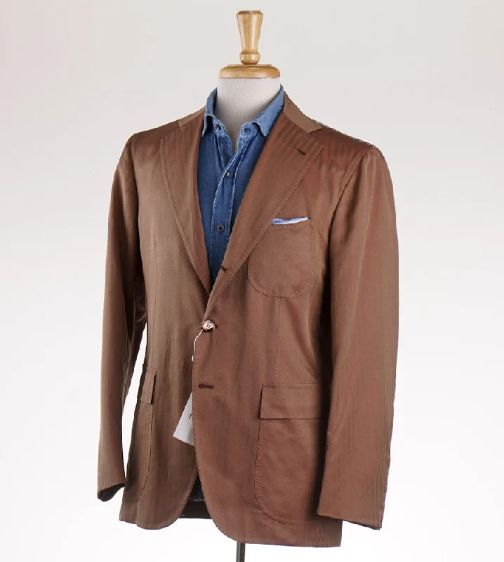 Orazio Luciano Herringbone Cotton and Silk Sport Coat