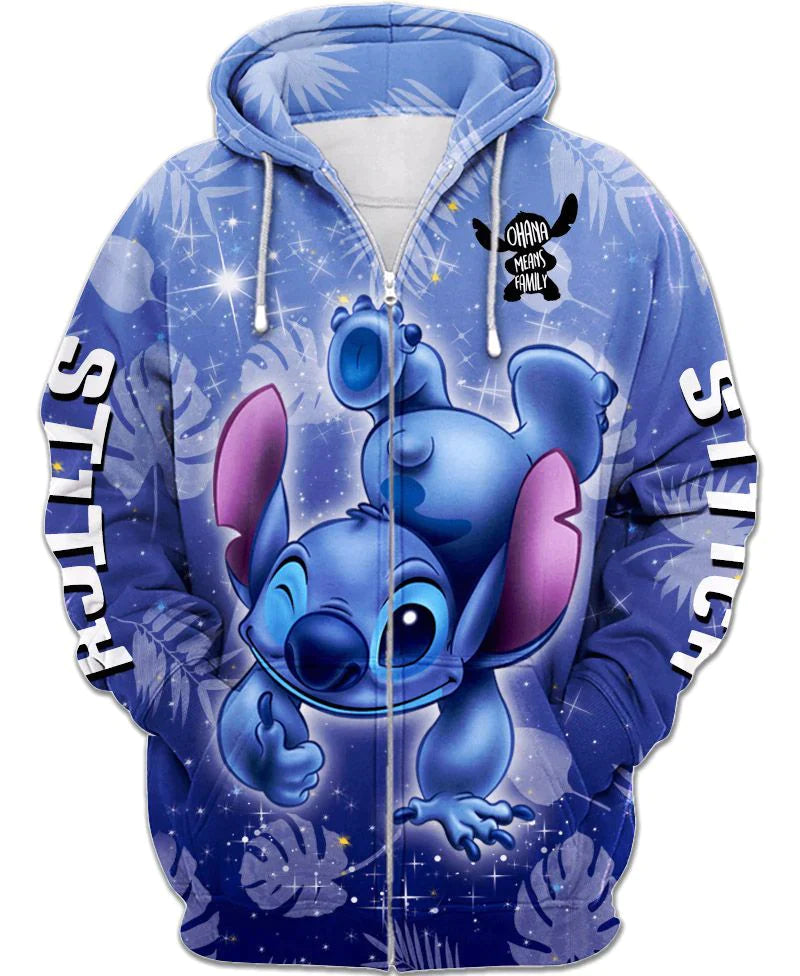 Crazy Stitch Zip Up Hoodie