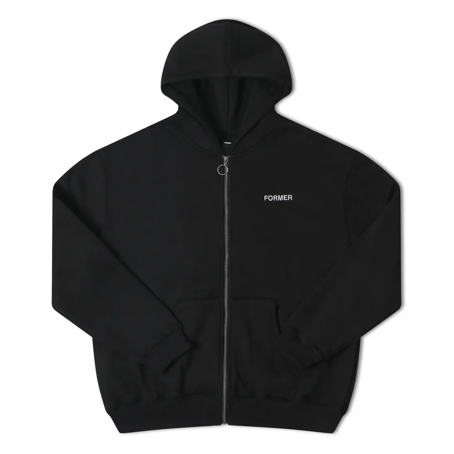 FORMER CLIPPINGS FZ HOODIE BLACK