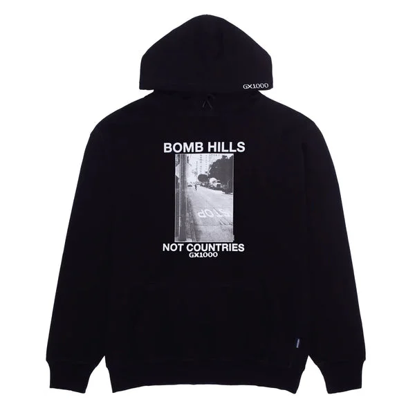 GX1000 BOMB HILLS NOT COUNTRIES HOODIE BLACK/WHITE