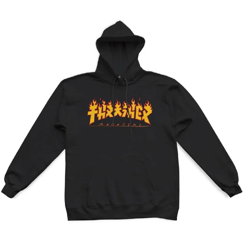 THRASHER GODZILLA FLAME HOODIE BLACK