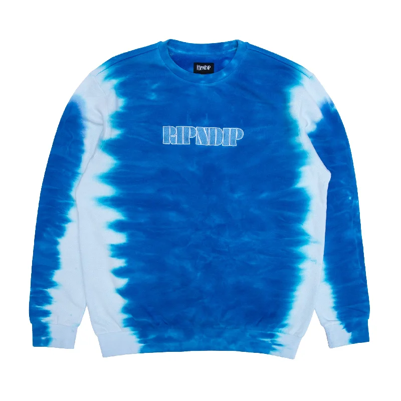 Wilshire Embroidered Crewneck (Blue Stripe Dye)