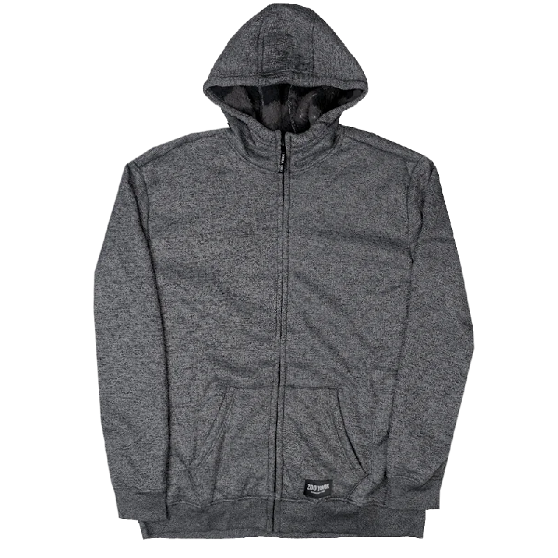 ZOO YORK SHERPA ZIP JACKET BLACK MARLED - ZY30H72BM