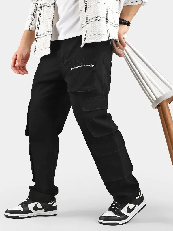 Black Baggy Fit Warrior Cargo