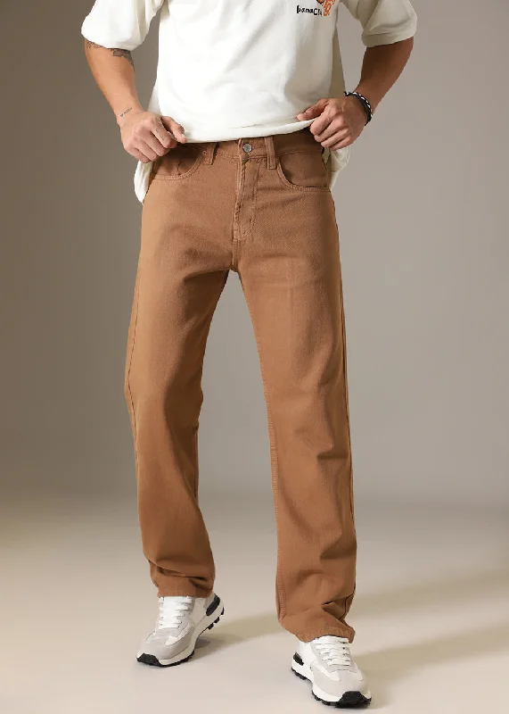 Copper Brown Straight Fit Denim