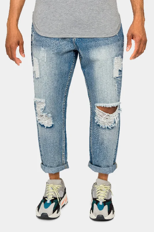 Distressed Cropped Denim Jeans