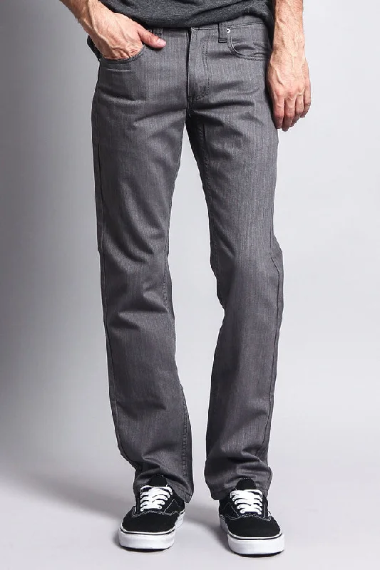 Men's Slim Fit Colored Denim Jeans (Charcoal)