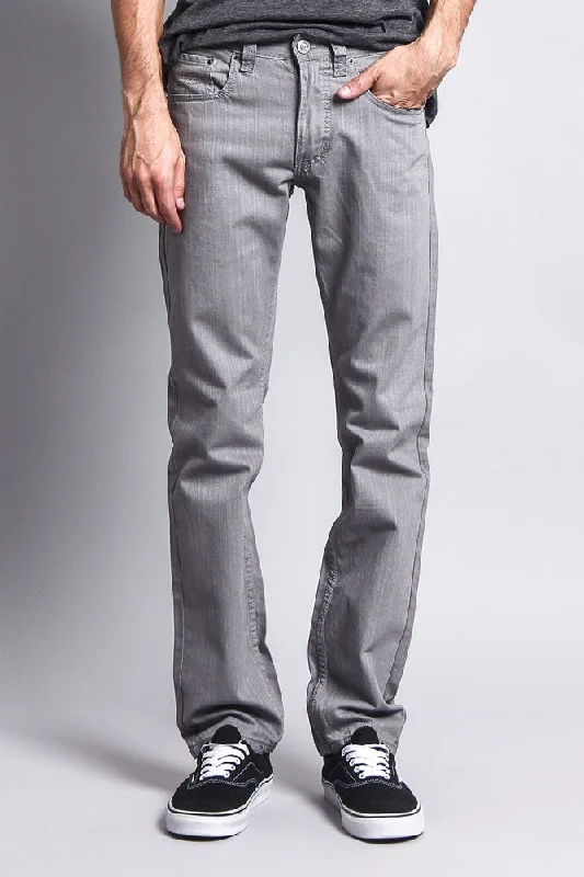 Men's Slim Fit Colored Denim Jeans (Grey)