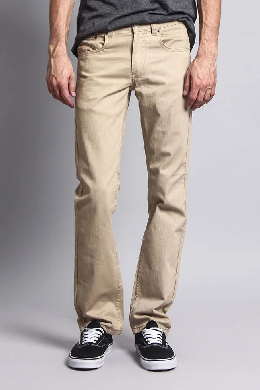 Men's Slim Fit Colored Denim Jeans (Khaki)