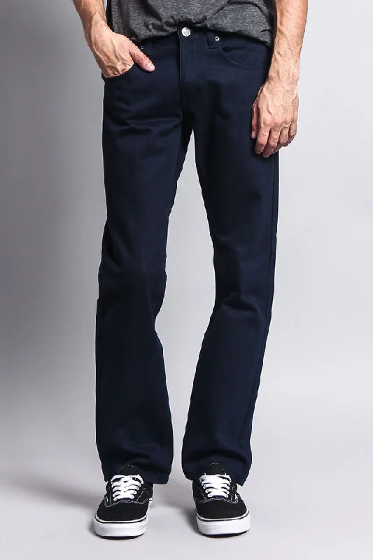 Men's Slim Fit Colored Denim Jeans (Navy)