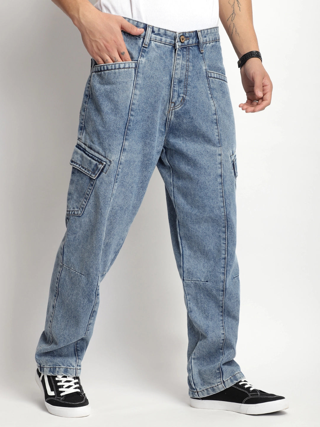 Rugged Terrain Light Blue Denim Cargo