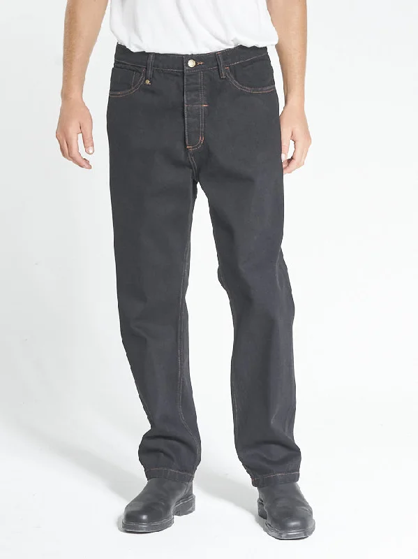 Slacker Denim Jean - Deep Black-Tobacco Stitch