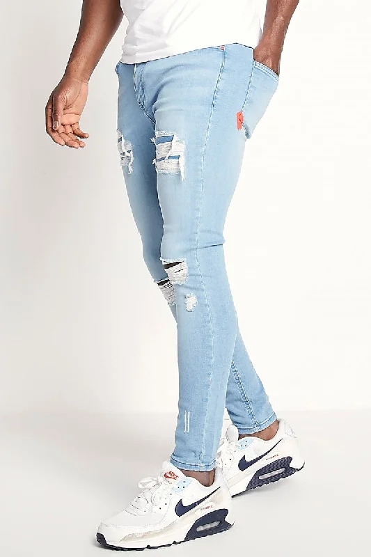 Sustainable Distressed Jeans Skinny Fit - Light Wash