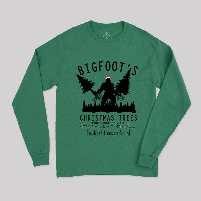 Bigfoot's Christmas Trees Long Sleeve T-Shirt