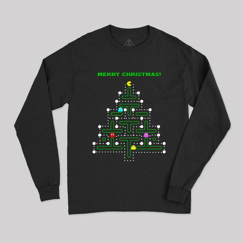 Christmas Pac Man Long Sleeve T-Shirt