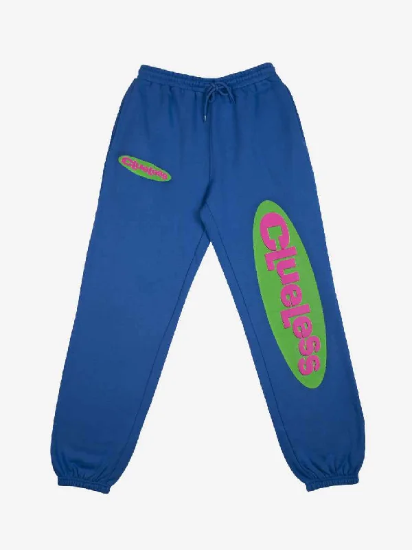 Logo Puff Print Blue Sweatpants