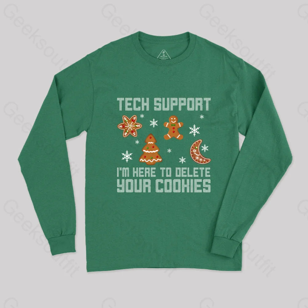 Funny Christmas Tech Support Computer Programmer Geek Long Sleeve T-Shirt