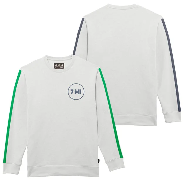 Men's 7 MI Locale white w/ green & navy stripes