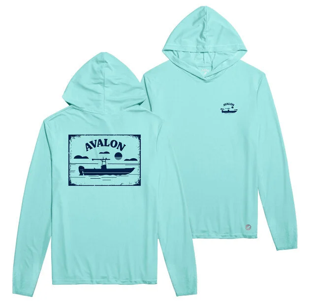 Men's Avalon Long Sleeve Sundial Hoodie - Surf Blue Boat