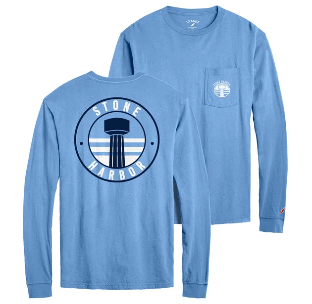 Men's SH Water Tower Long Sleeve Pocket Tee - Power Blue