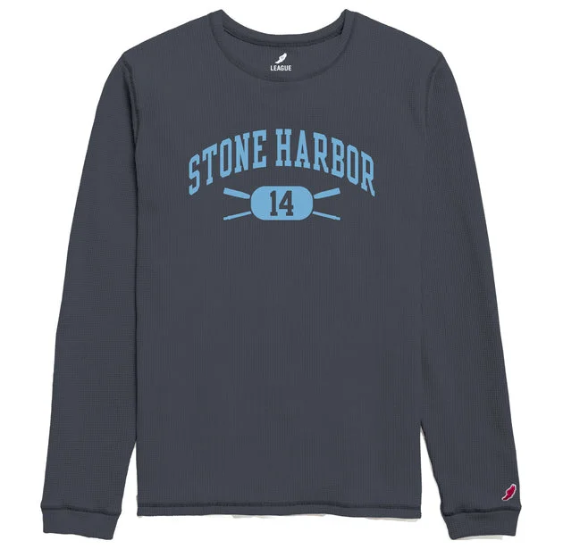 Men's Stone Harbor Long Sleeve Waffle Crew - Spring Navy