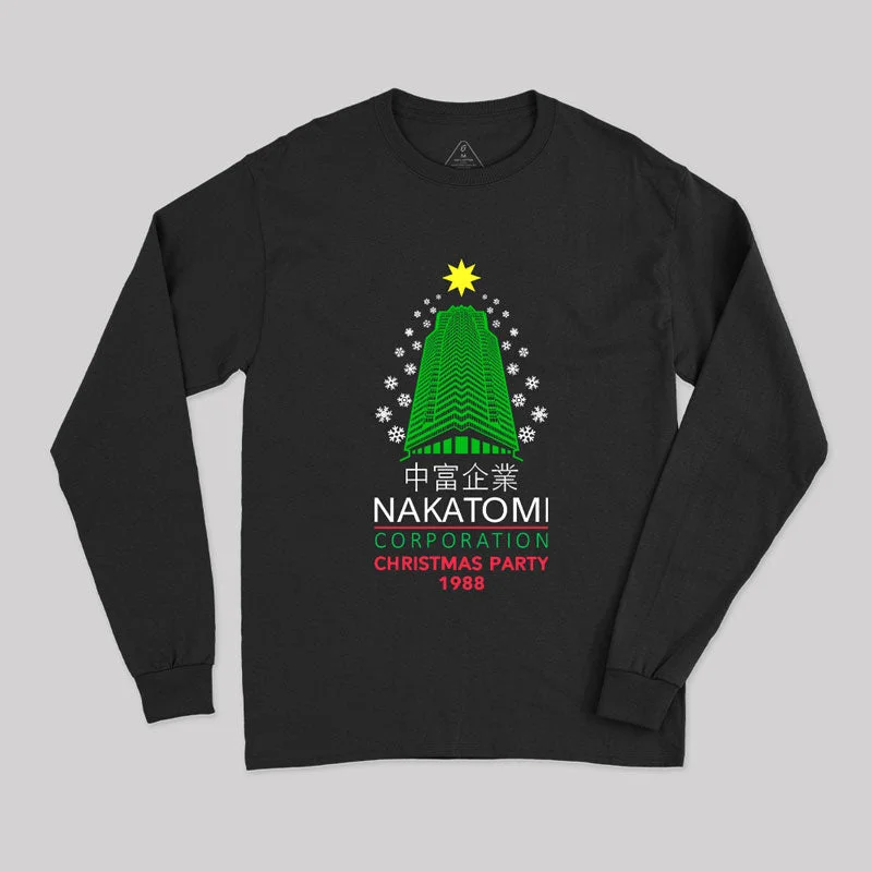 Nakatomi Corporation Christmas Party Snowflake Tower Geek Long Sleeve T-Shirt