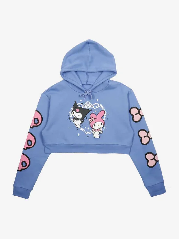 KUROMI & MY MELODY CROPPED HOODIE