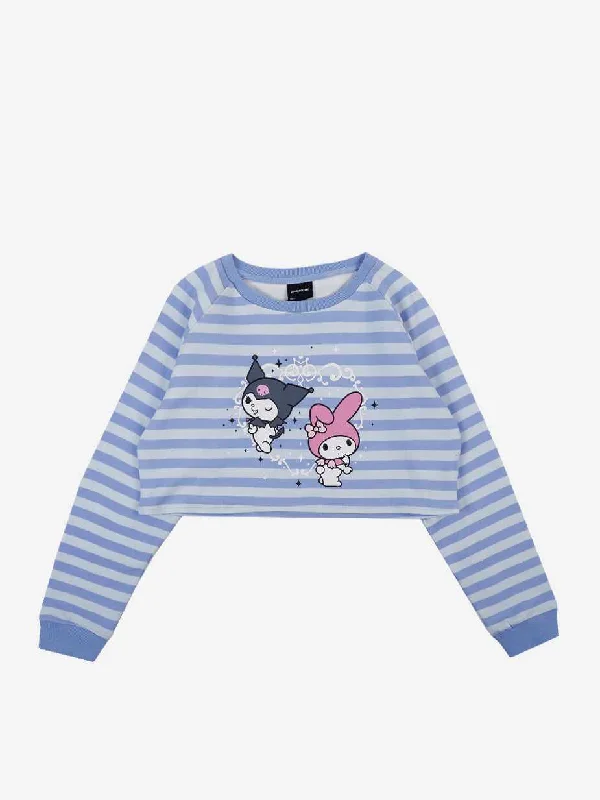 KUROMI & MY MELODY STRIPED CROP LONG SLEEVE