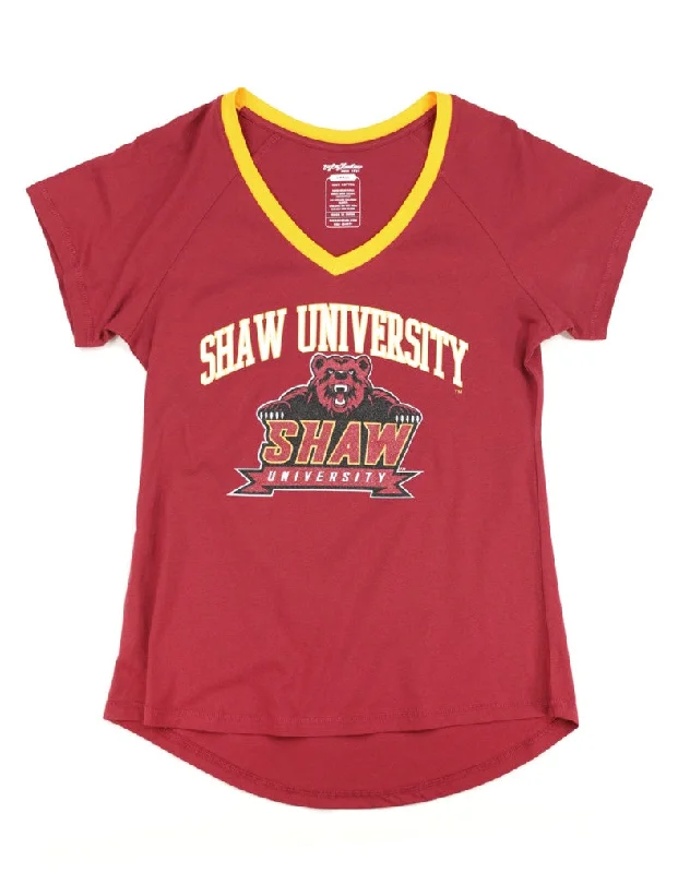 Shaw Glitter Print V-Neck Tee