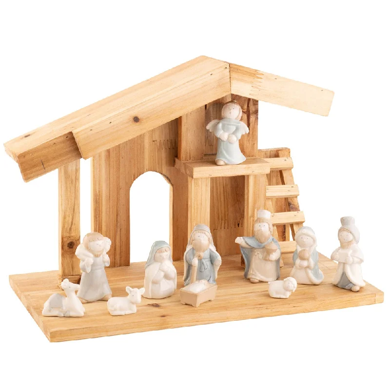 Belleek Living Away in a Manger Nativity Set