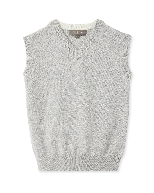 Boys Cashmere Slipover Fumo Grey