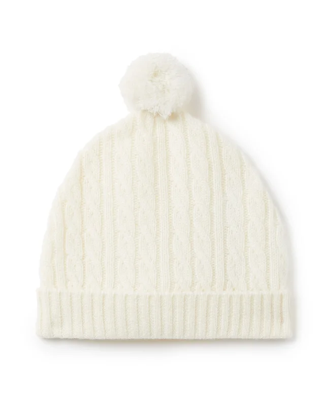 Cashmere Cable Hat New Ivory White