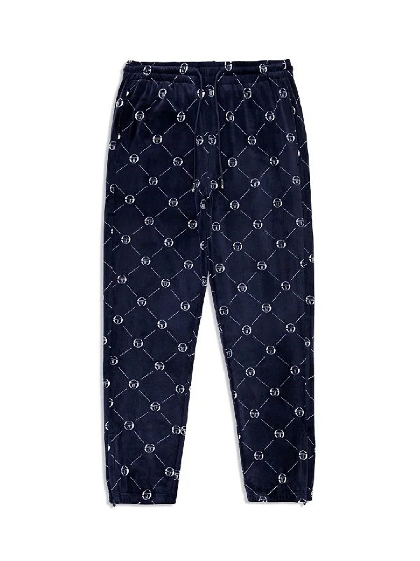 Cosimo Velour Track Pant- Maritime Blue