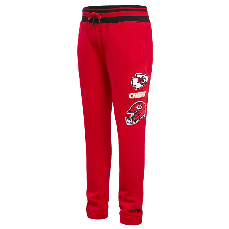 NFL KANSAS CITY CHIEFS RETRO CLASSIC MEN'SS RIB SWEATPANT (RED/BLACK)