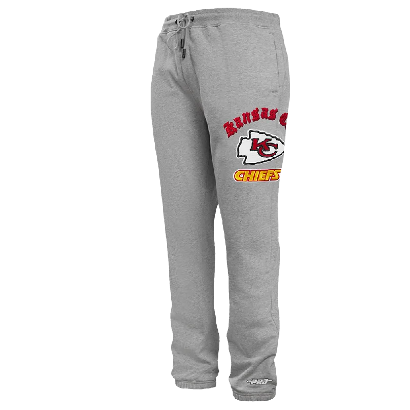 NFL KANSAS CITY CHIEFS OLD ENGLISH MEN'S SWEATPANT (HEATHER GREY)