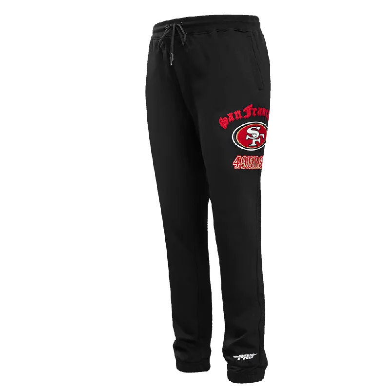 NFL SAN FRANCISCO 49ERS OLD ENGLISH MEN'S SWEATPANT (BLACK)