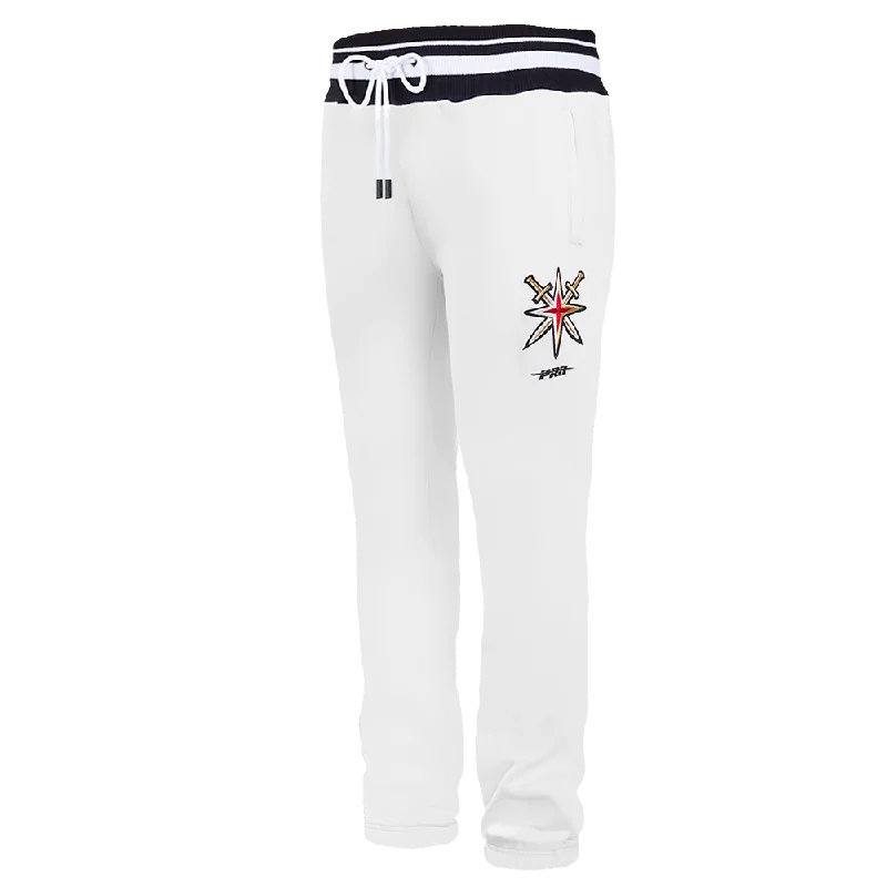 NHL VEGAS GOLDEN KNIGHTS SCRIPT TAIL MEN'S RIB FLC SWEATPANT (WHITE/BLACK)