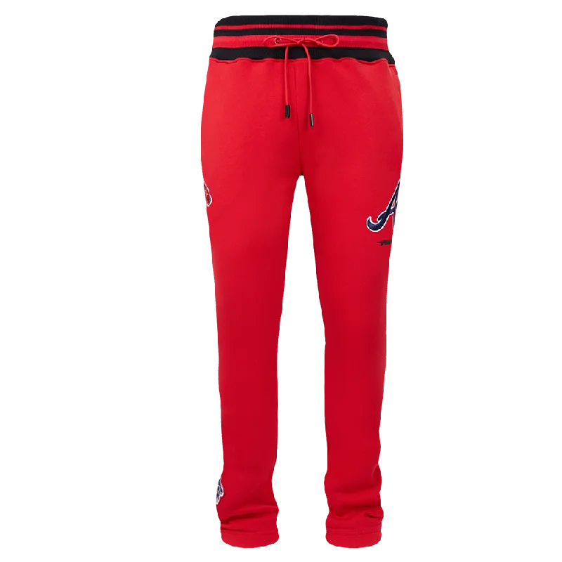 MLB ATLANTA BRAVES SCRIPT TAIL MEN'S RIB FLC SWEATPANT (RED/MIDNIGHT NAVY/RED)